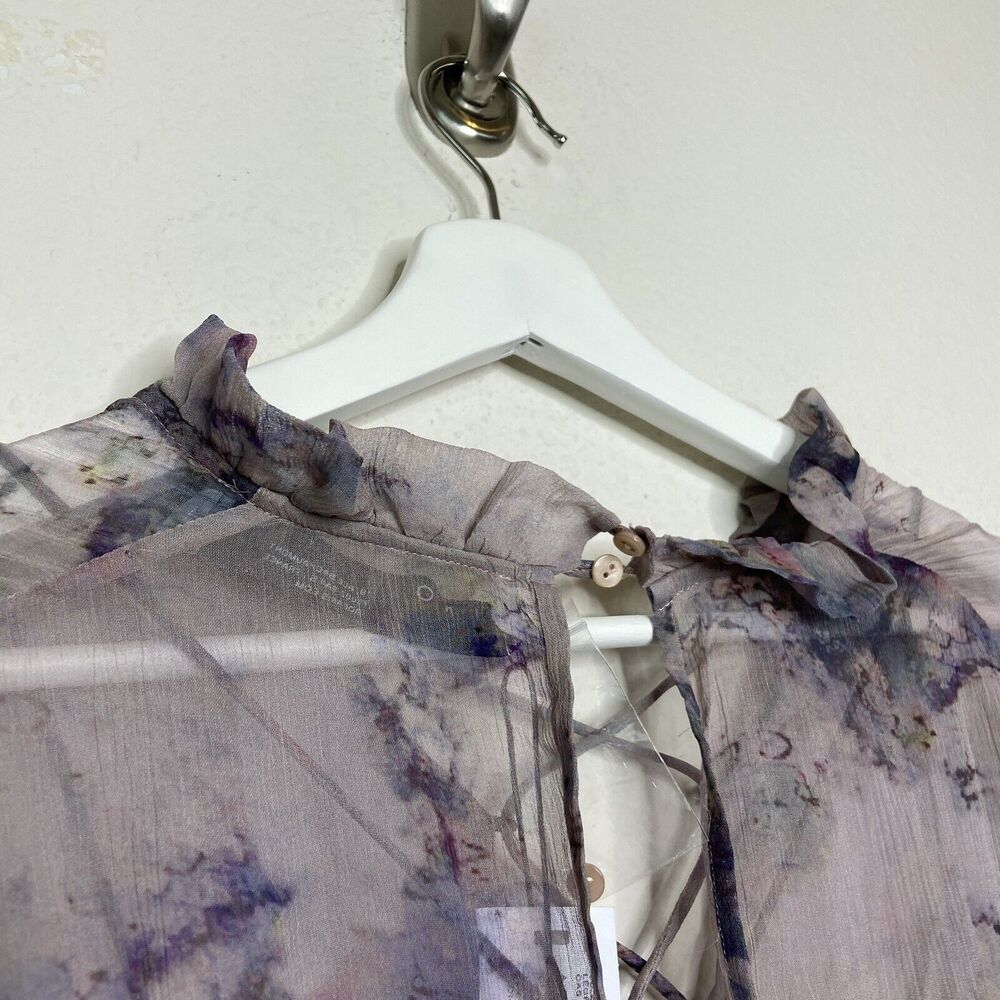 IRO Brantes Floral Ruffle Trim Floral Georgette Lace Up Romper Sz 34 (XS) NWT - Picture 11 of 14